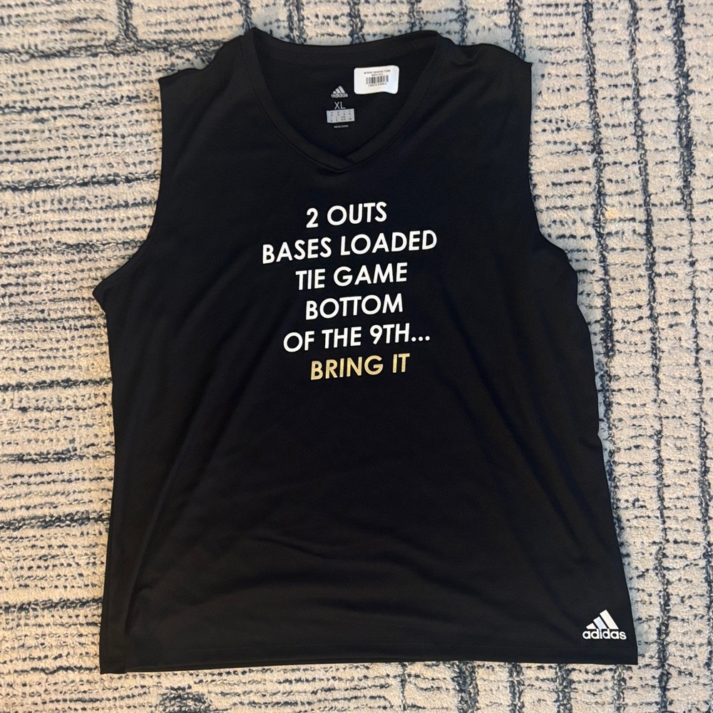 Adidas Black and White Sleeveless Tee